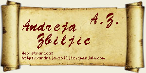 Andreja Zbiljić vizit kartica